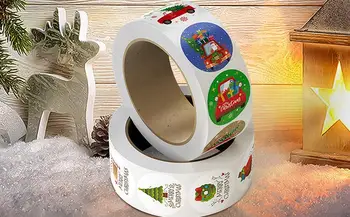 Ziemassvētku Uzlīmes, Roll Zīmogs Etiķetes Priecīgus Ziemassvētkus Puse Uzlīme Spēcīgu Līmi Rakstāms Karikatūra Uzlīmes Ziemassvētku Mājas Dekoru