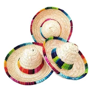 Pcsset Dabas Salmu Meksikāņu Cepure Mini Sombrero, Bērnu Dušas, Dzimšanas Dienas Partijas Apdare Bērniem Karnevāla Kāzu Svinības Piegādēm