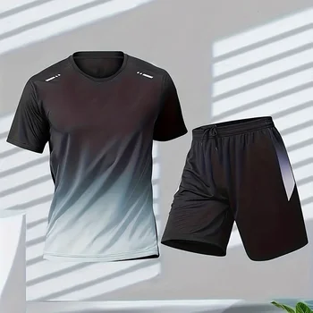 2023 Jauno Vasaras Sporta Vīriešiem Slīpums Drukāšanas Badmintons Uzvalks Āra Skriešanas T-krekls, Šorti Elpojošs Vīriešu Sporta Kostīms