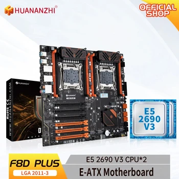 HUANANZHI X99 F8D PLUS LGA 2011-3 XEON X99 Pamatplate, Intel Dual CPU ar E5 2690 V3*2 combo kit, kas atbalsta DDR4 RECC NON-ECC