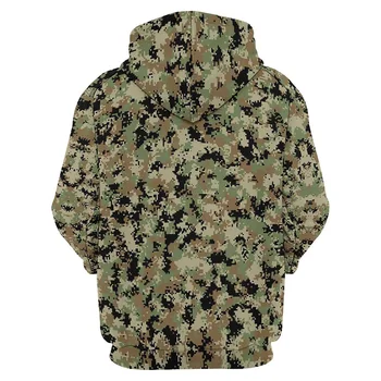 Militārās Maskēšanās Grafiskais pelēkā vārna Vīriešu Apģērbu 3D Armijas Veterāns Iespiesti Kaujas Hoodies Harajuku Fashion y2k Pulovers Kapuci Topi